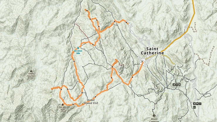 Sinai Trail Map Multi day Egypt hike