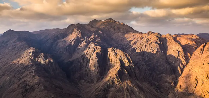 one of the best Egypt Mountains, Mount Catherine after the sunrise from Mount Sinai Peak