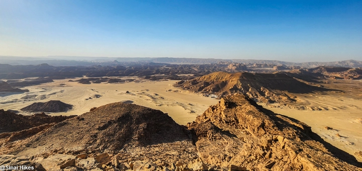 Panoramic mountain view from Mount El Barga in the Sinai Mountains.