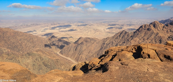 Mountain landscape view from Mount Na'ga in the Sinai Mountains.